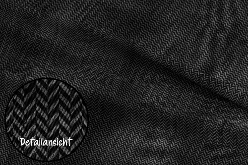 Ep - Fischgrät Denim/Jeansoptik - " Schwarz " - Bio French Terry